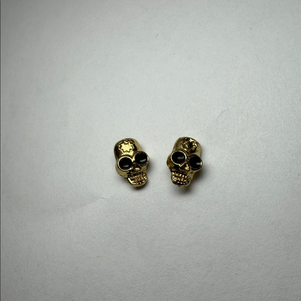 Gold Skull Stud Earrings